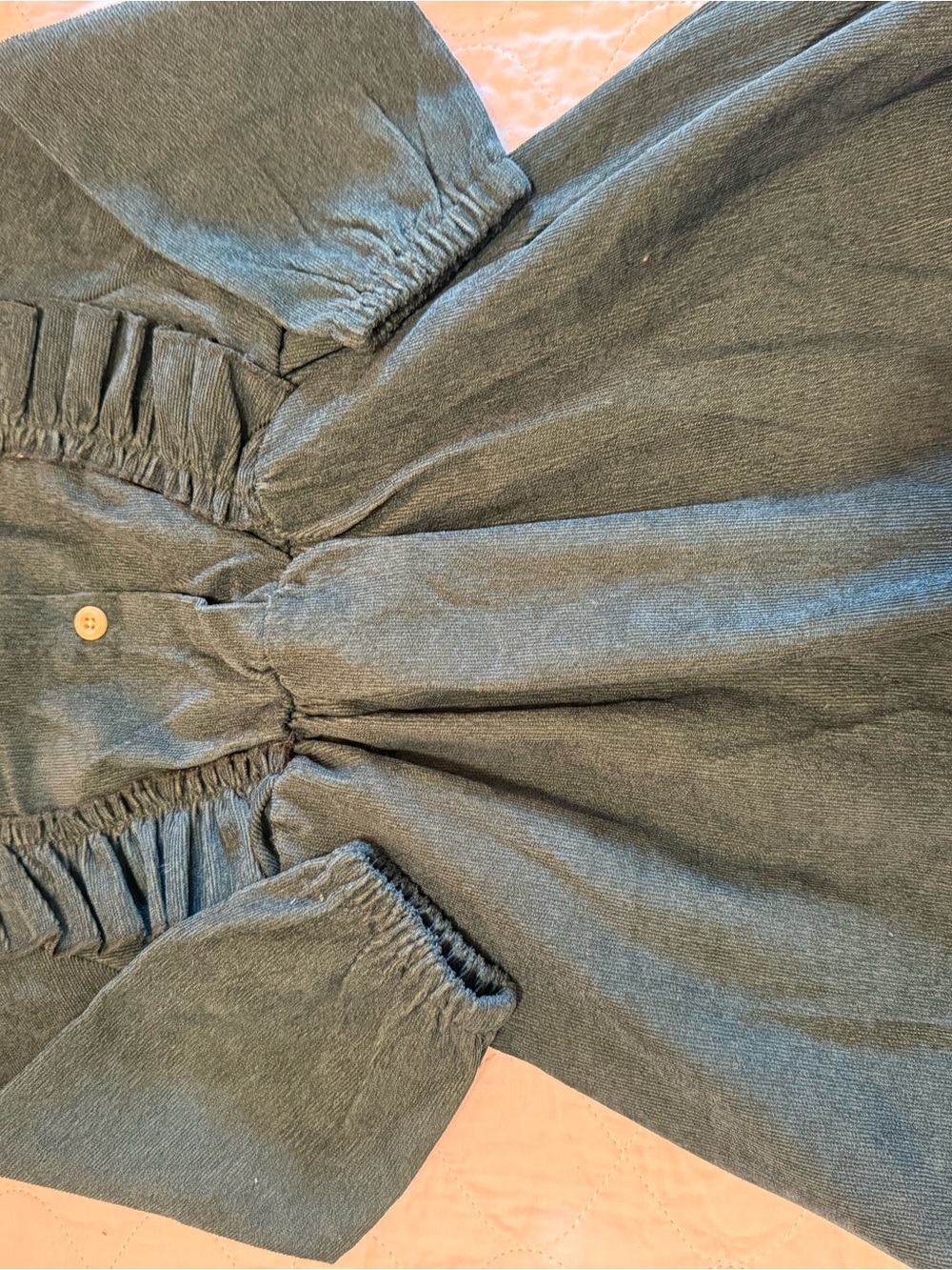 Girls green corduroy dress